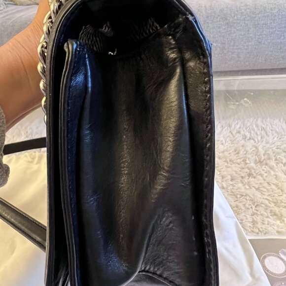 Authentic Rebecca Minkoff Chevron Quilted Love Crossbody Bag Black - Picture 7 of 10